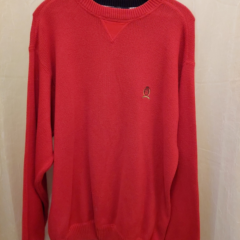 Vintage Mens Red Tommy Hilfiger Sweater sz XL   pullover long sleeves